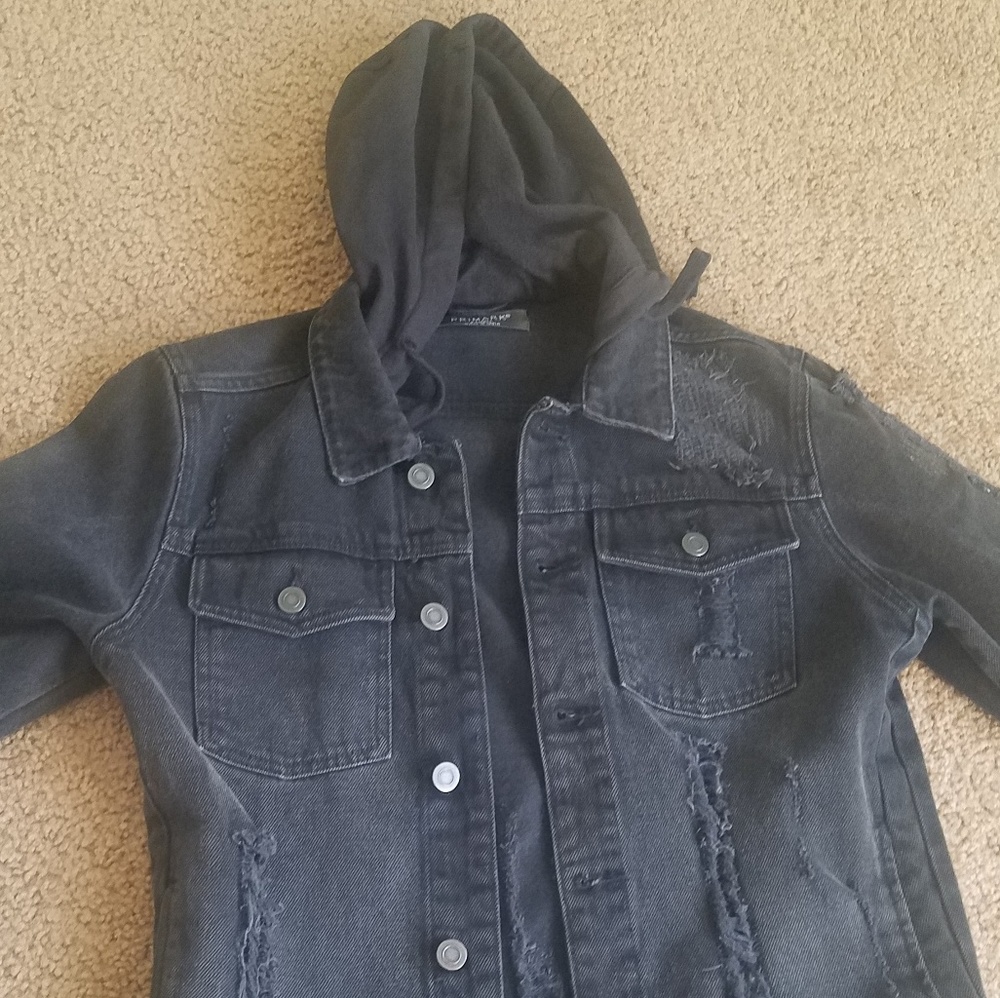 Womens/Mens XS Black hooded jacket